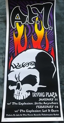 A.F.I. A FIRE INSIDE 2003 @ IRVING PLAZA New York signed #d CONCERT POSTER 11X25 - Image 1 of 4