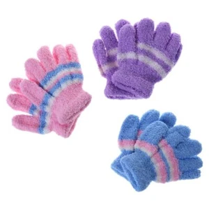 Warm Winter Plush Gloves Stripe Gloves Christmas Baby Mittens Color Random - Picture 1 of 8