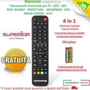 Telecomando Universale Compatibile Tv Lcd Led Televisore Decoder Ricevitori Dvd - Foto 1 di 4