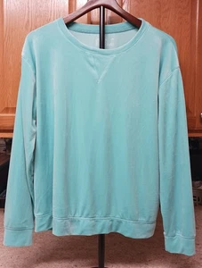 Jockey Warm Velvet Feel Loungewear Long Sleeve Light Blue Large Pull Over Top N - Picture 1 of 7