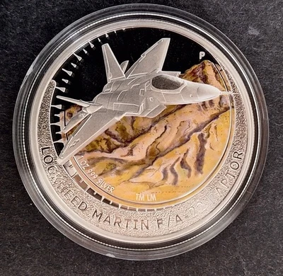 Avión de combate Tuvalu 2005: Lockheed Martin moneda de 1 oz de plata (.999) Foto 1 de 2