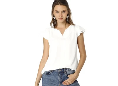 Blusa informal manga gorra Allegra K para mujer trabajo negocios talla M nueva con etiquetas Foto 1 de 4