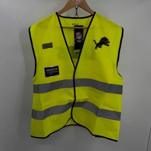 Detroit Lions Safety Vest Mens M/L Reflective Hi-Vis Striped NFL Workwear New - Picture 1 of 7
