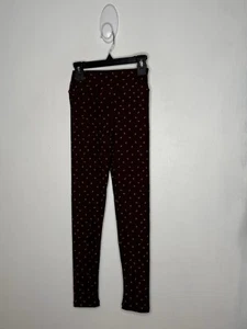 Lularoe Autumn / Fall Leggings Girls Size Tween 8-12 Candy Corn Burgundy Pull On - Picture 1 of 4