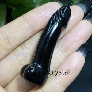 2 Zoll natürlicher männlicher Obsidian Quarz geschnitzt Kristall Genital Penis Reiki Heilung 1 Stck. - Bild 1 von 12