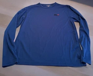 VTG Ralph Lauren Shirt Mens Med Blue Long Sleeve Gym Running RLX Polo Sport - Picture 1 of 3