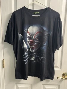 Vintage Single Stitch Rock Eagle T Shirt Evil Clown Knife Glow in the Dark Large - Picture 1 of 5