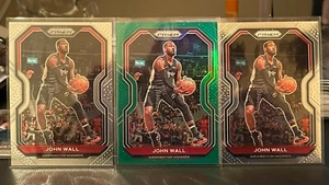 2020-21 PANINI PRIZM #56 JOHN WALL GREEN + 2 Base PRIZM WASHINGTON WIZARDS - Picture 1 of 2