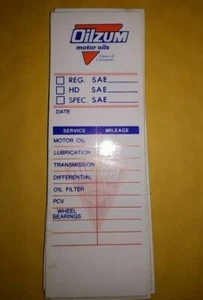Vintage OILZUM Oil Change Reminder Door Post  Stickers ( 9) stickers - Picture 1 of 3
