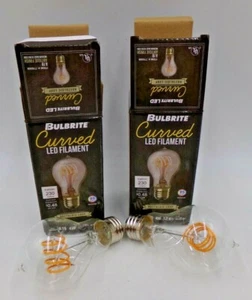 Pottery Barn LED Curved Filament 40 Watt Equivalent Standard Light Bulbs S/2 B72 - Picture 1 of 4