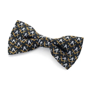 100% Soie Maçonnique Artisanat Multi Logo Nœud Papillon Freemasons Regalia Sq Et - Picture 1 of 2