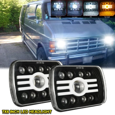 Para Dodge Ram B150 B250 B350 Van Aries Lo Más Nuevo 7x6" 5x7" LED Alto Bajo Faro Lmap Foto 1 de 4