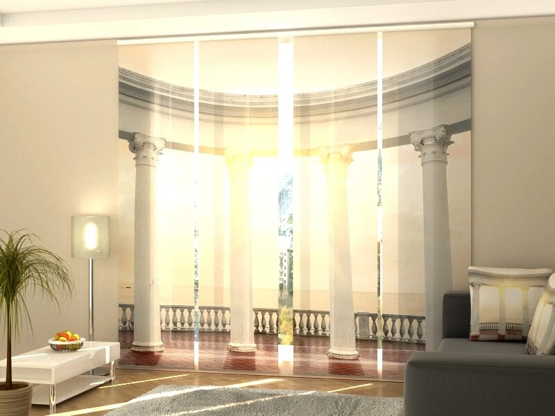 Foto-Schiebegardine weiße Säulen, Flächenvorhang mit Motiv, Gardine auf Maß - Bild 1 von 1