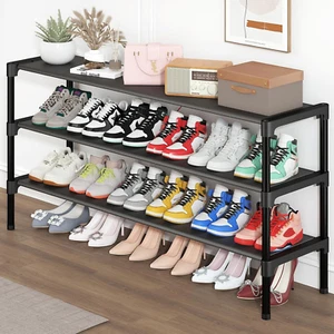 Zapatero largo - Organizador de zapatos de 3 niveles para armario, entrada, garaje - Apilable - Imagen 1 de 12