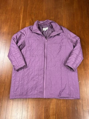 Abrigo acolchado hasta la rodilla Woman Within 18/20 L púrpura manga larga Foto 1 de 4