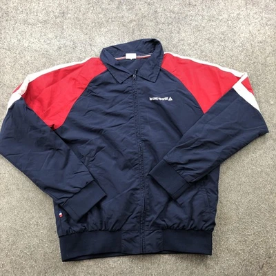 Chaqueta cortavientos Le Coq Sportif para hombre mediana azul marino rojo blanco bloque de color Foto 1 de 4