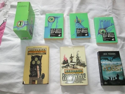 4 J.R.R. Tolkien Herr der Ringe 1-3 Hobbit, Silmarillion, Nachrichten aus Mittel - Bild 1 von 4