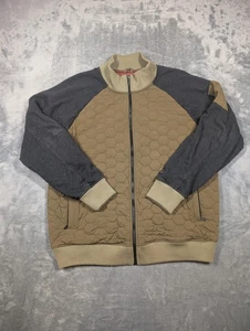 Chaqueta Carbon2Cobalt Para Hombre XL Marrón Gris Acolchada Cremallera Completa Bolsillos Bombardero - Imagen 1 de 8