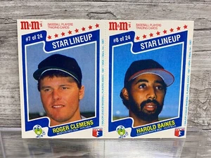 1987 M&M's Star Lineup Roger Clemens Harold Baines #7-8 Uncut Sheet - Picture 1 of 2