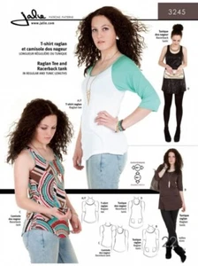Jalie Sewing Pattern 3245 Raglan Tee Racerback Tank & Tunics - Picture 1 of 1