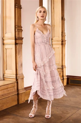 Vestido TEMPERLEY LONDON Sylvan NEGRO Lentejuelas Midi Noche/Cóctel Talla UK 16 Foto 1 de 4