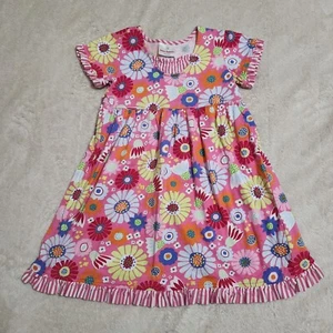Girls Size 4 Pink/Multicolor Floral Dress by "Nonna Anderson". (#345) - Picture 1 of 2