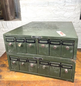 C.1940 Microscope Slide Cabinets ~ Paragon C&C Co. NY, Stackable, 12 Drawers - Picture 1 of 13
