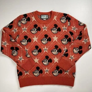 Gucci x Disney Sweater Adult Large Orange Mickey Mouse Knit Authentic Unisex - Picture 1 of 9