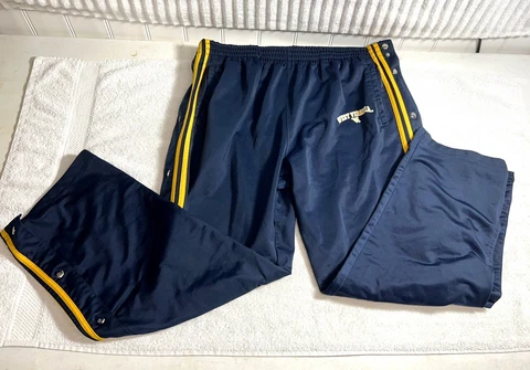 Vintage WVU NCAA West Virginia Mountaineers Large Tear Away Warmup Pants 90’s Cover