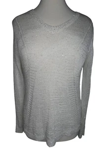 Sioni Women's White Glitter Sweater Size M - Picture 1 of 6