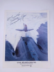 8" x 10" Color Photo USS Atlanta (SSN 712) Nuclear Sub Autographed by Commander - Picture 1 of 9