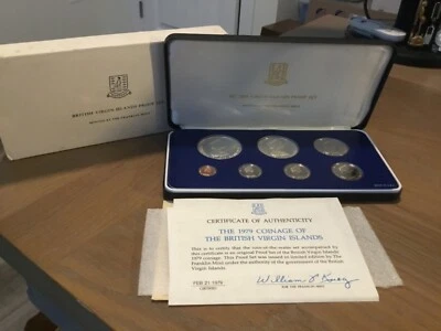 1979 British Virgin Island 7 Coin Silver Proof Set In Original Box, 1.96oz ASW! - Image 1 of 4