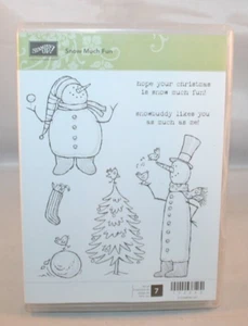 Stampin' Up! Juego de estampillas adhesivas - nieve muy divertida - 7 estampillas - usadas - Imagen 1 de 3