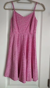 Old Navy Pink Fit Flare Cami Sun Dress Smocked Adjustable Straps Zipper Size XS - Picture 1 of 4