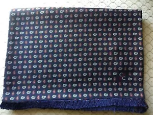 CAROLINA HERRERA MENS $385 NAVY/BURG. WOOL/SILK SCARF NEWWTAG DEFECTS ITALY - Picture 1 of 12