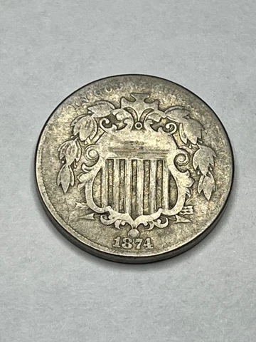 1874 Shield Nickel - Scarce Semi-Key Five Cent Piece Cover