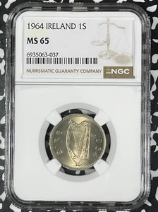 1964 Ireland 1 Shilling NGC MS65 Lot#G014 Gem BU! - Picture 1 of 3