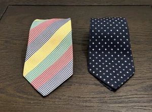 Lot of 2 Bullock & Jones Designer 109% Silk Neckties Handmade In England EUC - Picture 1 of 9