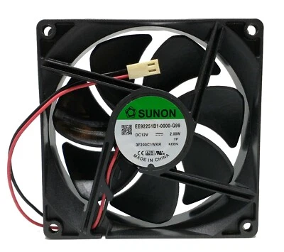 Sunon EE92251B1 High Speed 2-Pin 92mm x 25mm 12V Case Fan - Image 1 of 2