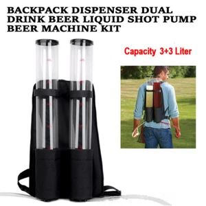 Mochila Doble Dispensador Cerveza Bebida Líquido Bomba Portátil Camping Organizador - Imagen 1 de 7