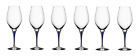 ORREFORS CRYSTAL INTERMEZZO BLUE SET OF 6 GOBLET GLASSES #6257496 BRAND NIB F/SH