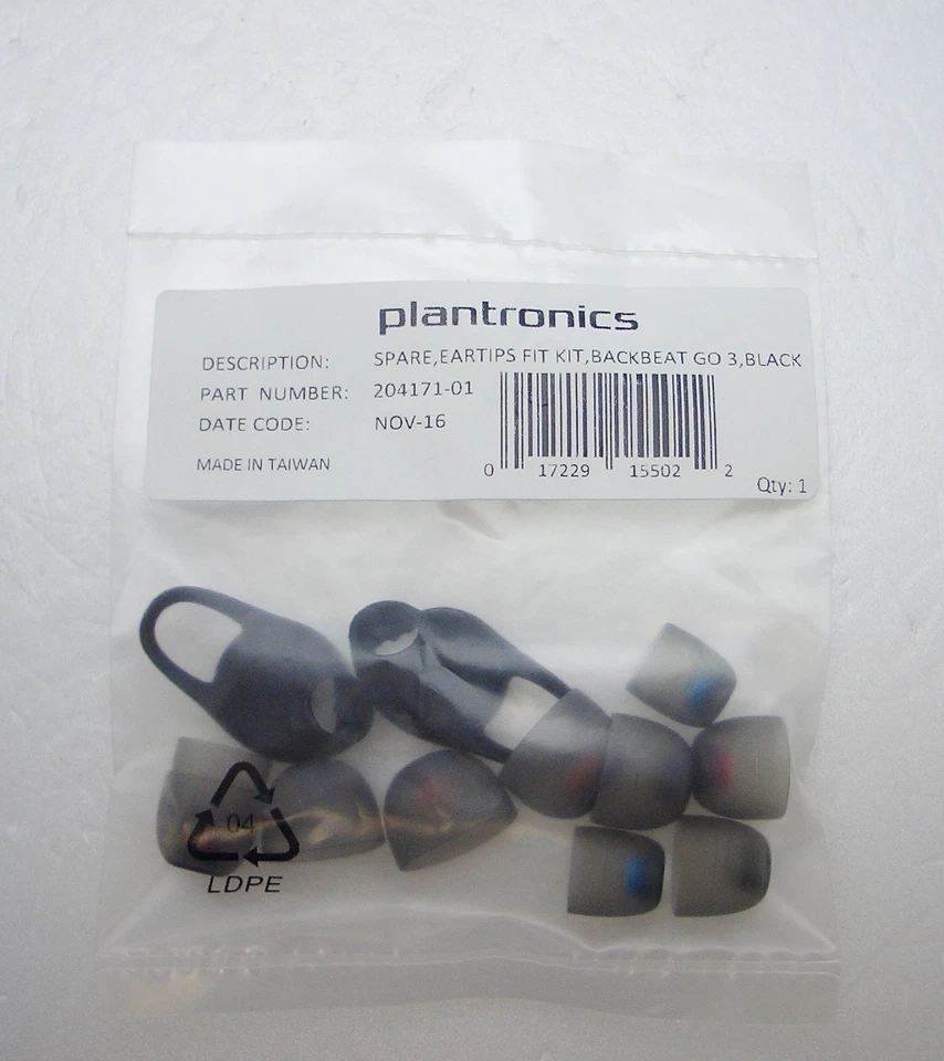 Plantronics Fit Kit for BackBeat GO 3 BLACK 3 sizes (S, M, L) & 2 X stabilizers - Image 1 of 1