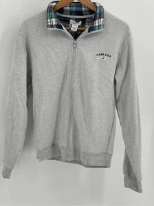 Sudadera Cuffys Cape Cod para mujer pequeña cremallera completa gris cuello a cuadros - Imagen 1 de 13
