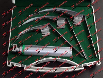 ALEMÁN-MCCOY FLEXI-TIP FIBRA ÓPTICA LED LARINGOSCOPIO CONJUNTO - MAC # 1 & 2 & 3 + MANGO Foto 1 de 4