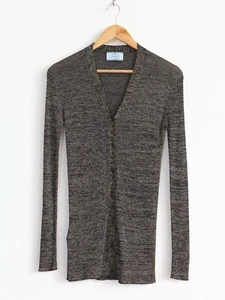 Prada Ss’17 Women’s  Metal Viscose Cardigan Sweater, Size 44 - Picture 1 of 8