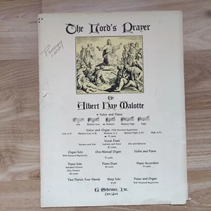 Rare 1935 Vintage Albert Hay Malotte 'The Lords Prayer" Piano Music Sheet - Picture 1 of 24