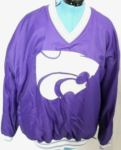 Starter Vintage Kansas State Wildcats Purple V-Neck Pullover Jacket Men's XL Cover