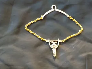 Shrine Spur Tie Chain Sword Scimitar Sphinx Cowboy Masonic Goldtone NEW! - Picture 1 of 2