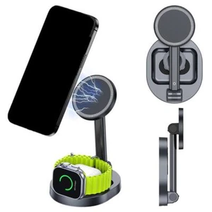 Magnetic Three in One Wireless Charger Suitable For Headphones, IP U8H6 P1Y K3V6 - Picture 1 of 13
