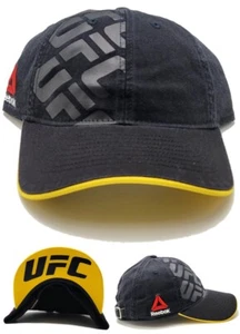 UFC New Reebok MMA Walkout Slouch Dad Venom Black Yellow Era Strapback Hat Cap - Picture 1 of 9